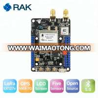 RAK815 Hybrid Location Tracker, LoRa+Bluetooth 5.0/Beacon+GPS+Sensors+LCD,LoRaWAN 1.0.2, RAK813 Breakboard, Region AS923 etc.