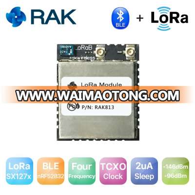 RAK813 BLE nRF52832 and LoRa SX127x, Bluetooth 5 LoRaB Module, 868/915MHz, TCXO LoRa clock, High Receiver Sensitivity